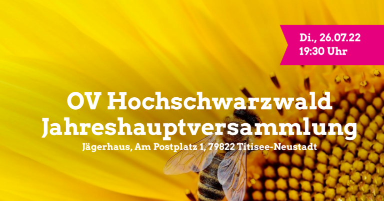 OV Hochschwarzwald: Einladung zur Jahrshauptversammlung