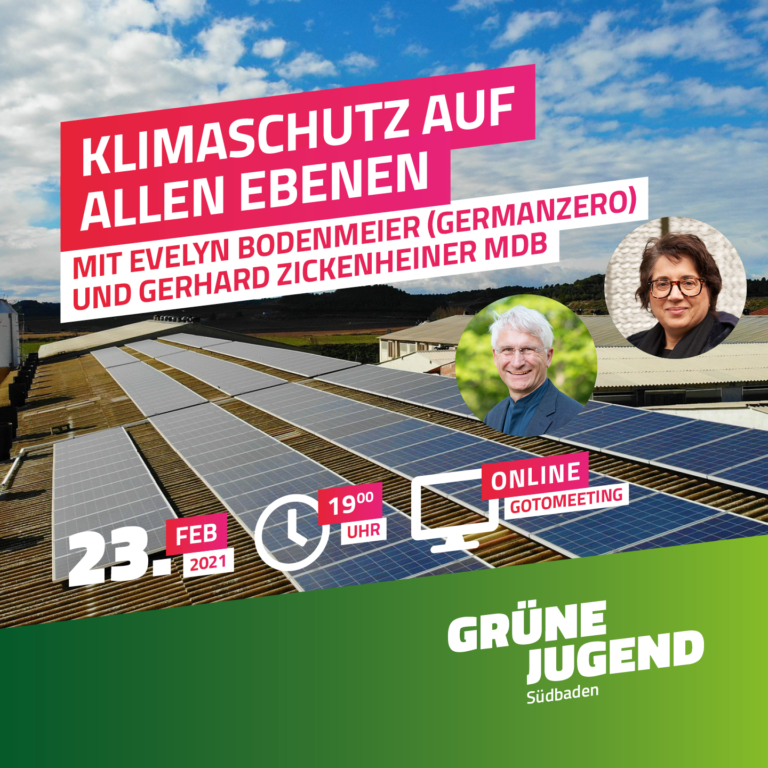 „Klimaschutz auf allen Ebenen“ mit Evelyn Bodenmeier (GermanZero) & Gerhard Zickenheiner MdB