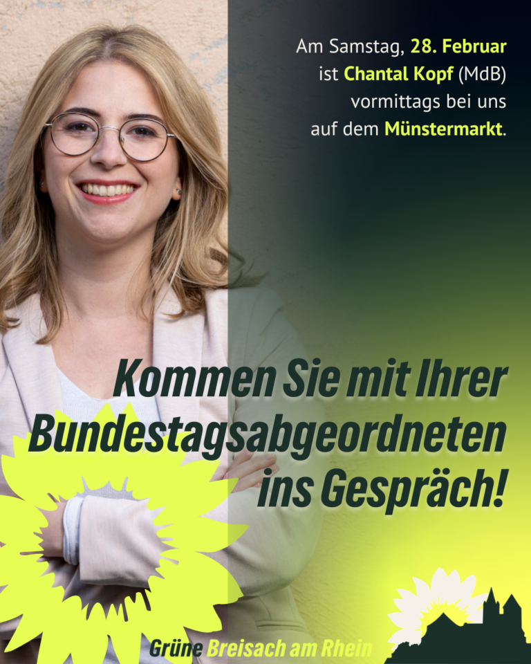 Chantal Kopf (MdB) in Breisach auf dem Münstermarkt