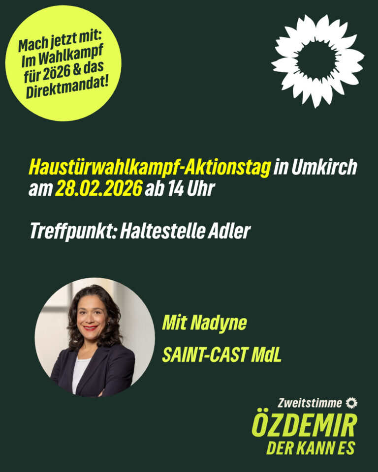 Haustürwahlkampf-Aktionstag in Umkirch mit Nadyne Saint-Cast MdL